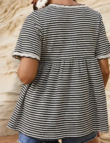 Bluza SHEIN Maternity, negru/crem