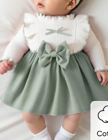 Rochie Shein Kids, alb/verde