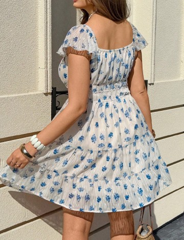 Rochie scurta SHEIN CURVE, floral print