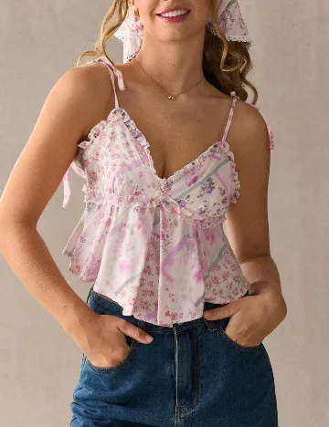 Top SHEIN, floral print
