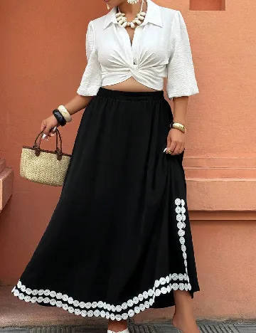 Fusta SHEIN CURVE, negru