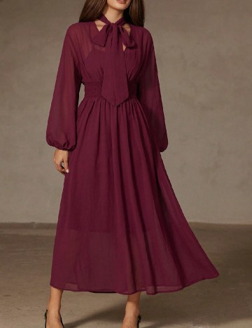 Rochie lunga Aveloria, pruna