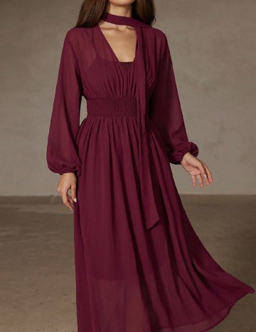 Rochie lunga Aveloria, pruna