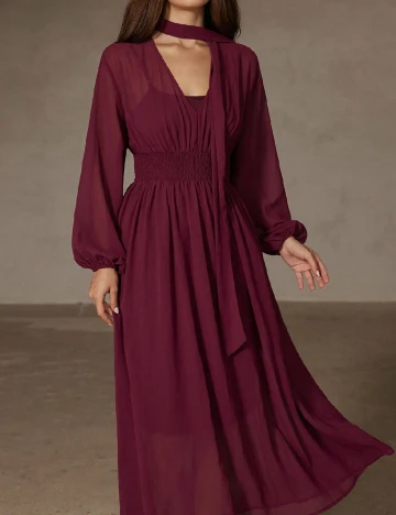 Rochie lunga Aveloria, pruna
