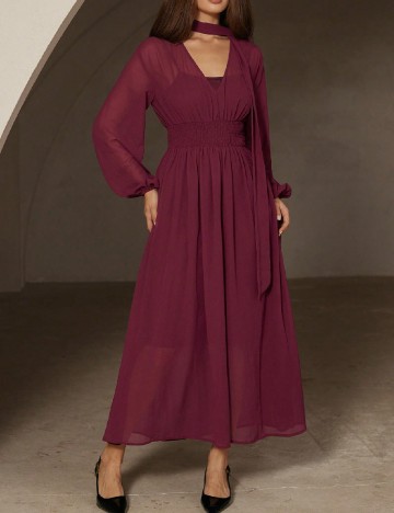 Rochie lunga Aveloria, pruna