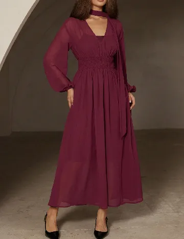 Rochie lunga Aveloria, pruna