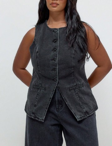 Vesta Musera Plus Size, negru