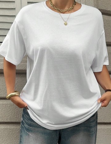 Tricou Oversize Dazy Plus Size, alb