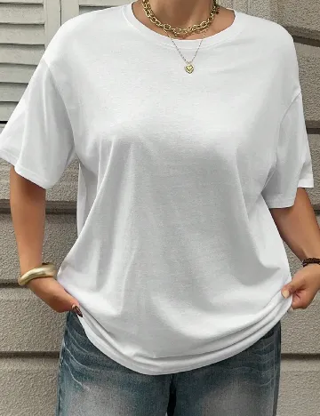 Tricou Oversize Dazy Plus Size, alb