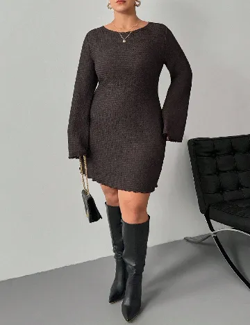 Rochie scurta SHEIN CURVE, maro