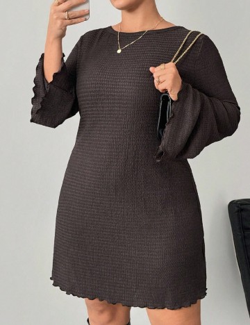 Rochie scurta SHEIN CURVE, maro