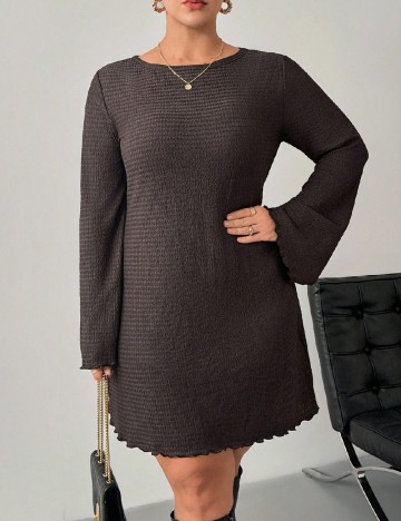 Rochie scurta SHEIN CURVE, maro