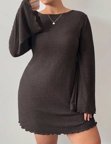 Rochie scurta SHEIN CURVE, maro
