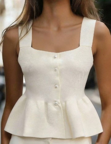Top SHEIN, ecru