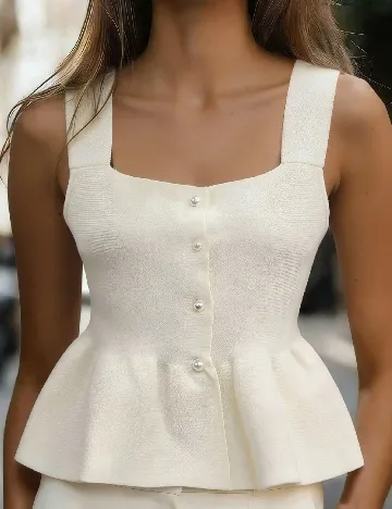 Top SHEIN, ecru
