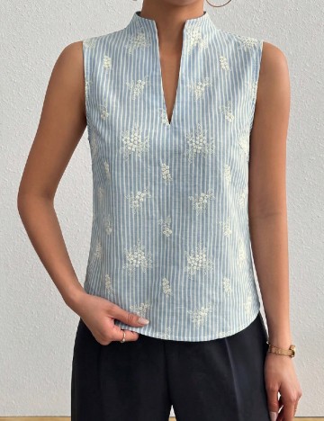 Bluza SHEIN, albastru/alb