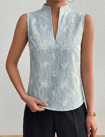 Bluza SHEIN, albastru/alb