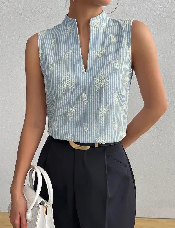 Bluza SHEIN, albastru/alb