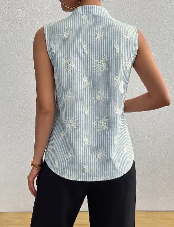 Bluza SHEIN, albastru/alb