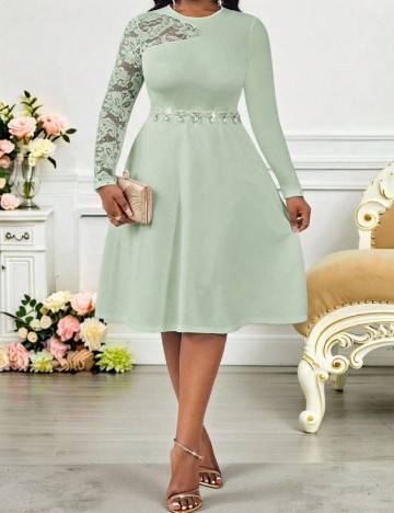 Rochie medie SHEIN CURVE, verde