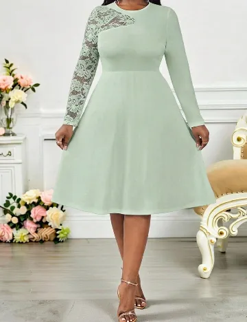 Rochie medie SHEIN CURVE, verde