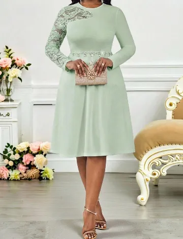 Rochie medie SHEIN CURVE, verde