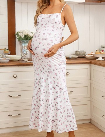 Rochie lunga SHEIN Maternity, floral print
