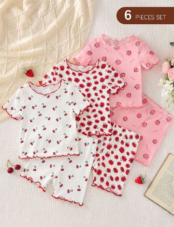 Set pijamale 3 bucati Shein Kids, mix culori