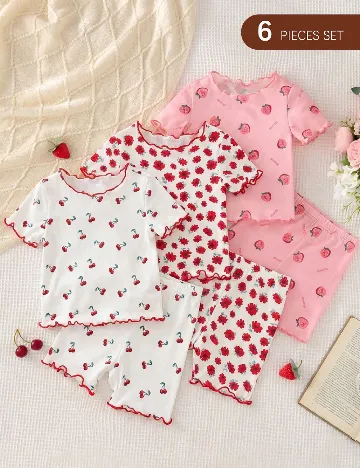 Set pijamale 3 bucati Shein Kids, mix culori