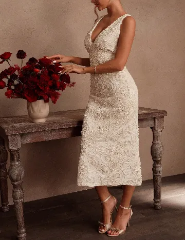 Rochie medie Savoree, crem