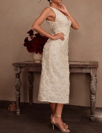 Rochie medie Savoree, crem