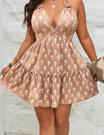 Rochie scurta SHEIN CURVE, maro