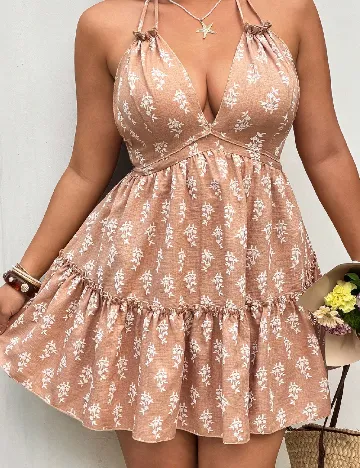 Rochie scurta SHEIN CURVE, maro