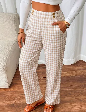 Pantaloni SHEIN, alb/galben