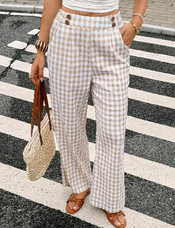 Pantaloni SHEIN, alb/galben