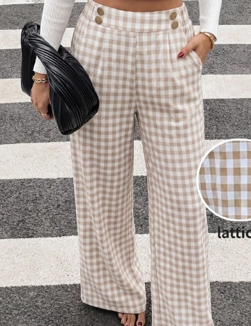 Pantaloni SHEIN, alb/galben