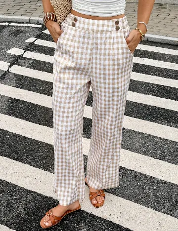 Pantaloni SHEIN, alb/galben