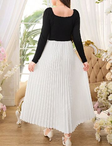 Rochie lunga Shein Kids, alb/negru