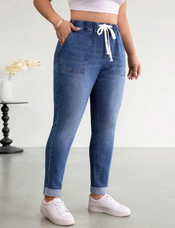 Blugi SHEIN CURVE, albastru