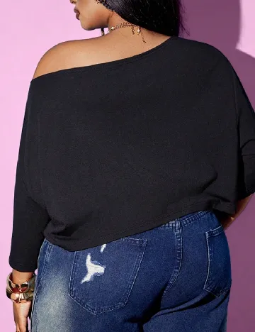 Top SHEIN CURVE, negru