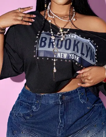 Top SHEIN CURVE, negru
