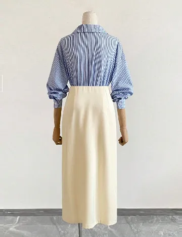 Rochie lunga SHEIN, albastru/crem