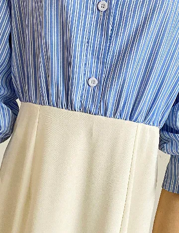 Rochie lunga SHEIN, albastru/crem