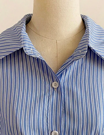 Rochie lunga SHEIN, albastru/crem