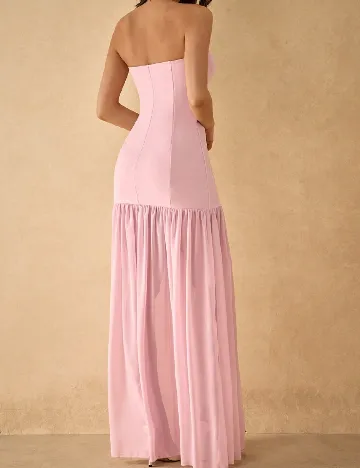 Rochie lunga Silquee, roz