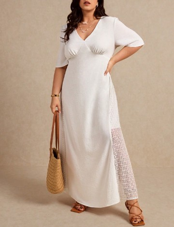 Rochie lunga SHEIN CURVE, alb