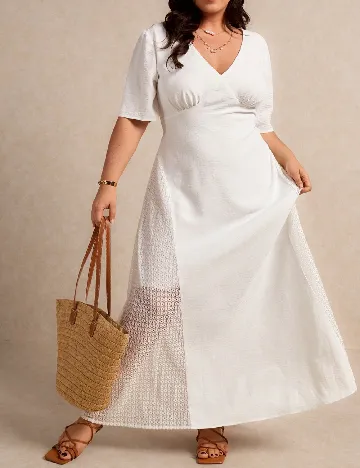 Rochie lunga SHEIN CURVE, alb