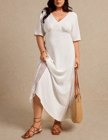 Rochie lunga SHEIN CURVE, alb