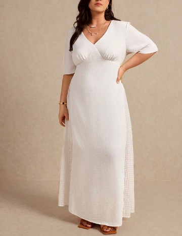 Rochie lunga SHEIN CURVE, alb