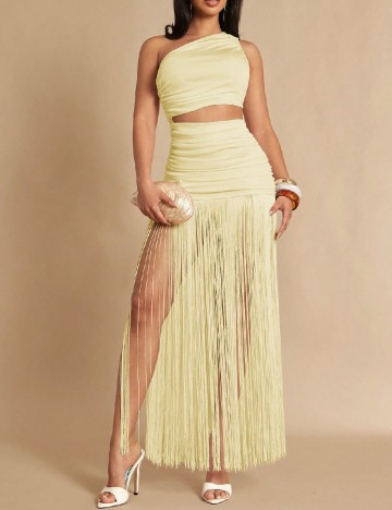 Rochie lunga SHEIN, galben deschis